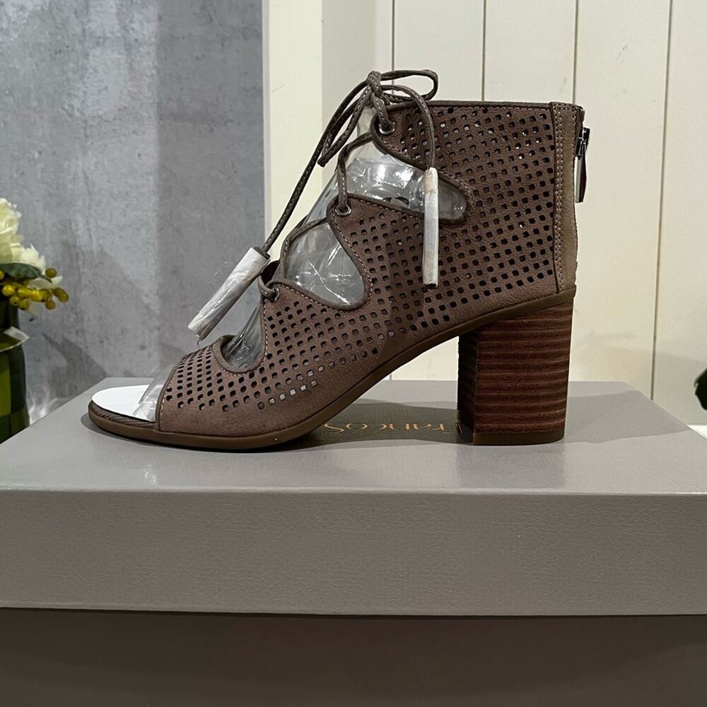 NEW Franco Sarto Leather Suede Perforated Honolulu Ghillie Lace-Up Sandals 5.5 - Picture 16 of 16